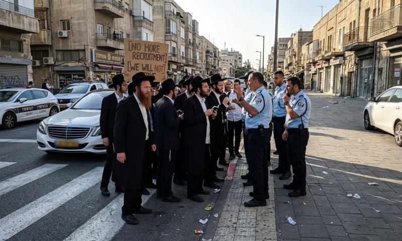 גפני איים על המשטרה - המפכ"ל נכנע: חרדים משתמטים לא ייעצרו בתחנות