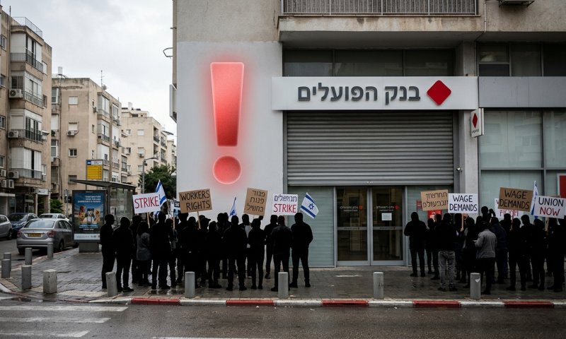 עובדי בנק הפועלים שובתים מחר: 180 סניפים ייסגרו