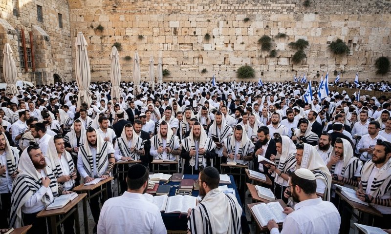 אלפים התפללו ביום ירושלים ברחבת הכותל - 58 שנה לשחרור העיר