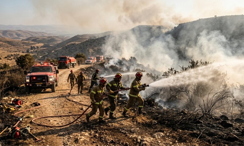 הושגה שליטה על השריפה שפרצה סמוך למושב ארגמן בבקעת הירדן