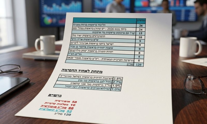 55% רוצים שנתניהו יפרוש: האופוזיציה מובילה ב-61 מנדטים