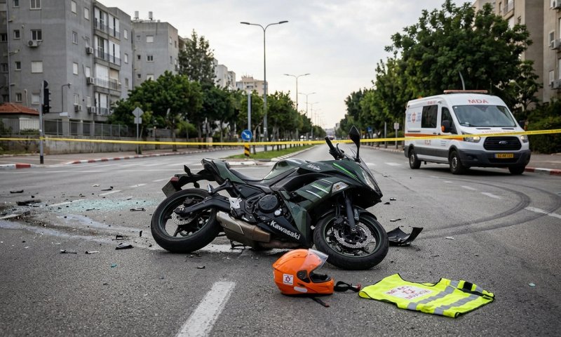 רוכב אופנוע בן 29 נפצע קשה בתאונה בפתח תקווה