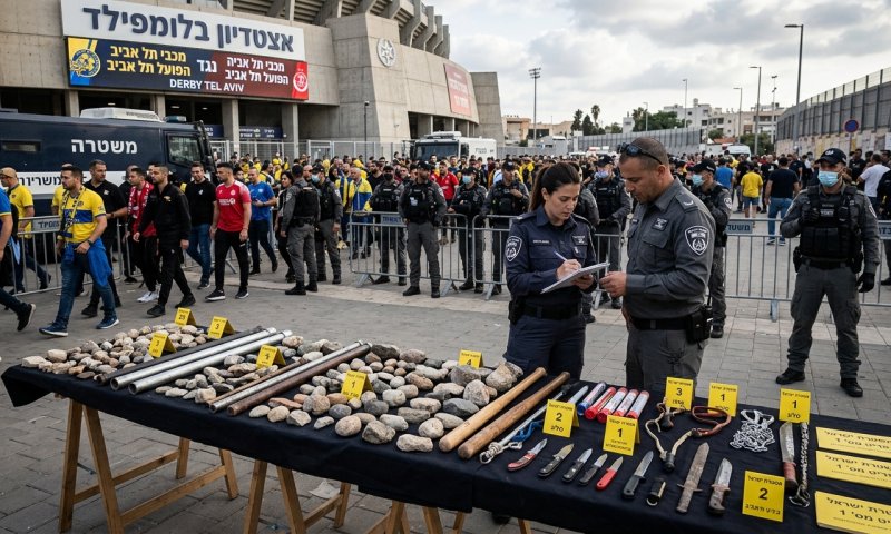 8 נעצרו לפני דרבי בלומפילד: אבנים, כלי תקיפה וצעיר שהוכה עד דם