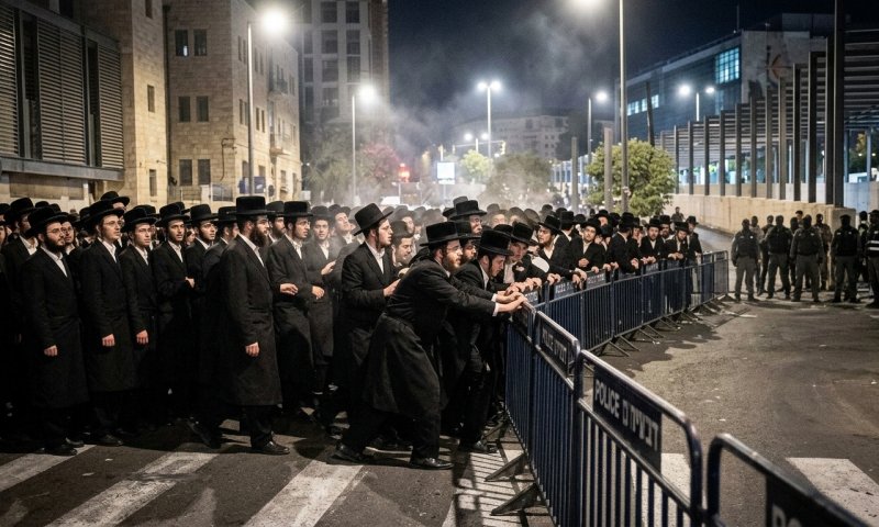 מפגינים חרדים מנעו הלילה מעצר שני בני ישיבה בכבישים