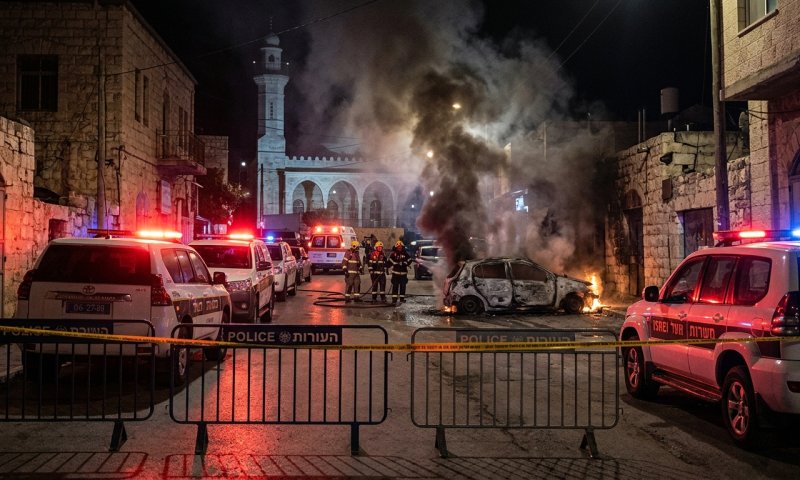 אישום: 6 צעירים הציתו מסגד ורכבים בכפר פלסטיני