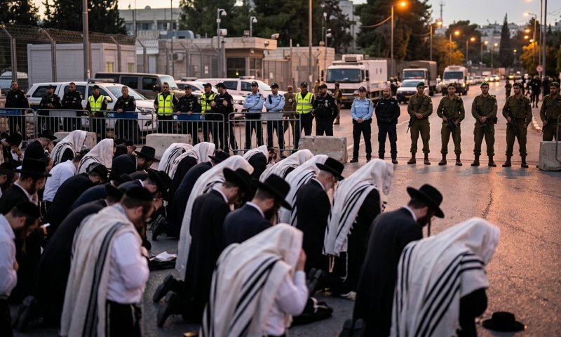בזמן גיוס חרדים: עשרות קיצונים ניסו לפרוץ לבסיס תל השומר