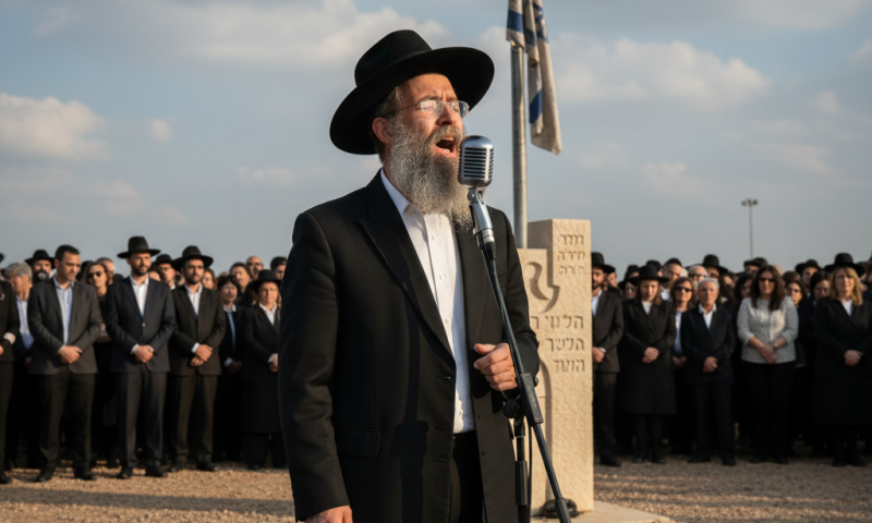 האברך החסידי שריגש את ירושלים עם שירת "התקווה" בטקס יום הזיכרון