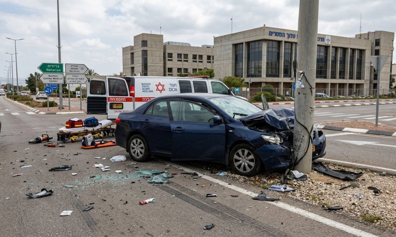 פקיעין: בן 25 נפצע בינוני לאחר שרכבו התנגש בעמוד