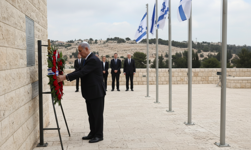 נתניהו בטקס האזכרה: "נרדוף עד חורמה את מרצחי 7 באוקטובר"