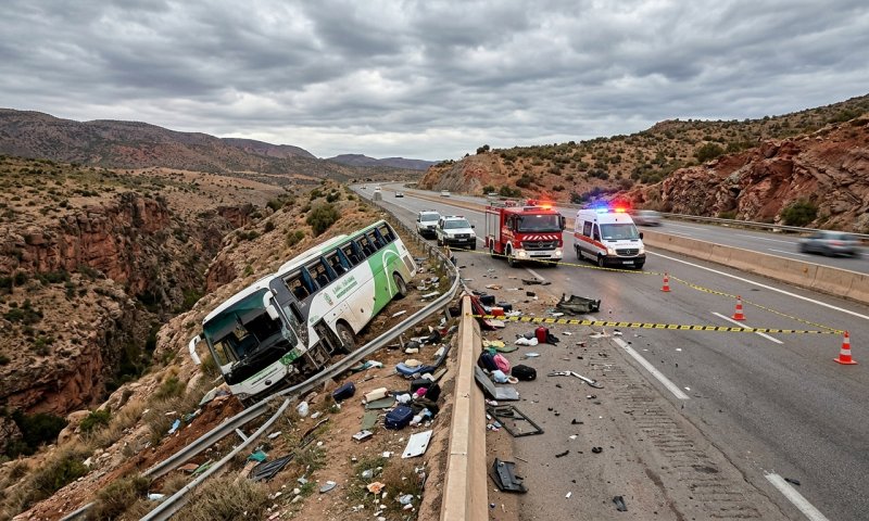 אלג'יריה: 25 הרוגים ו-44 פצועים בהתהפכות אוטובוס לתהום