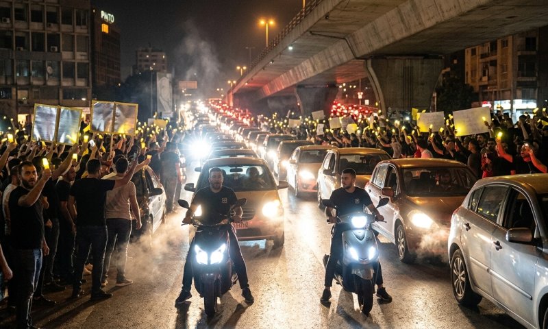 תומכי חיזבאללה חוסמים כבישים בדאחיה במחאה על הפסקת האש