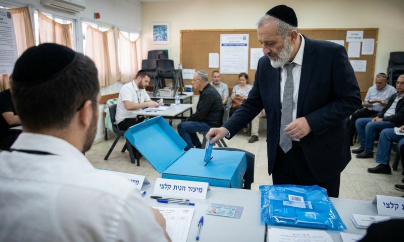 יו"ר ש"ס אריה דרעי הצביע בקלפי בהר נוף