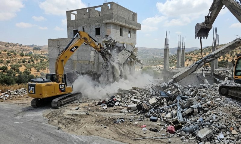 בהנחיית סמוטריץ': המנהל האזרחי הרס מבני ענק פלסטיניים בשומרון