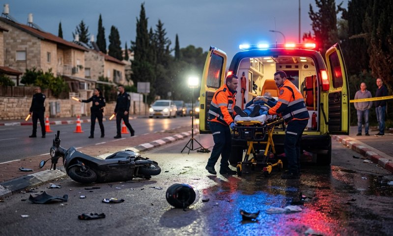 נער בן 14 נפצע קשה בתאונת קורקינט חשמלי בג'ת