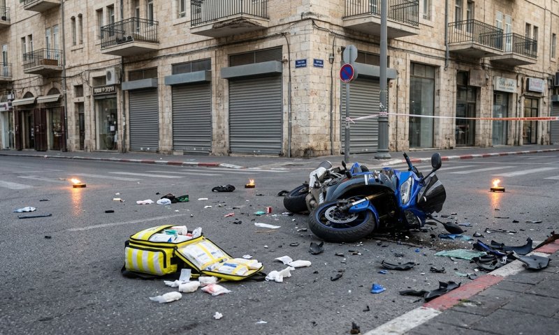 אישה כבת 40 נפגעה מאופנוע ברחוב בירושלים ופונתה לשערי צדק