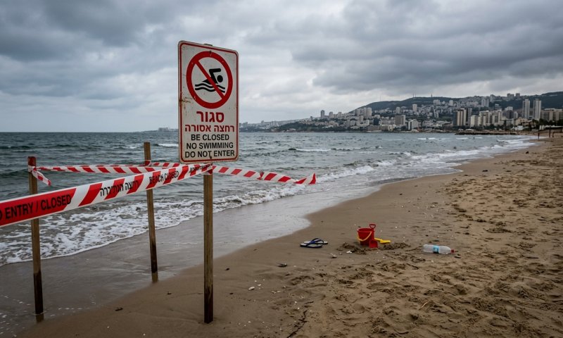 בעקבות זיהום חריג: חוף קריית חיים בחיפה נסגר לרחצה