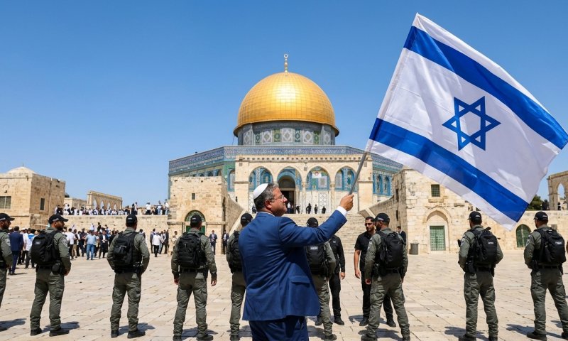 בן גביר הניף דגל בהר הבית וקרא להרוס את מסגד אל-אקצה