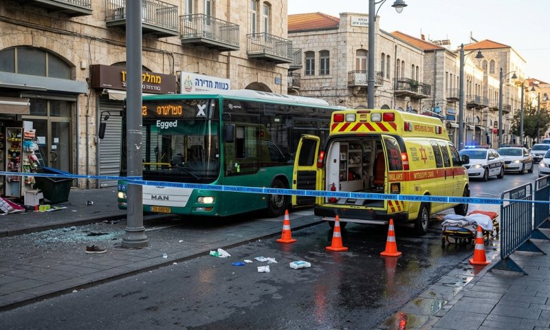 ירושלים: הולך רגל נפצע קשה מפגיעת אוטובוס ברחוב יפו