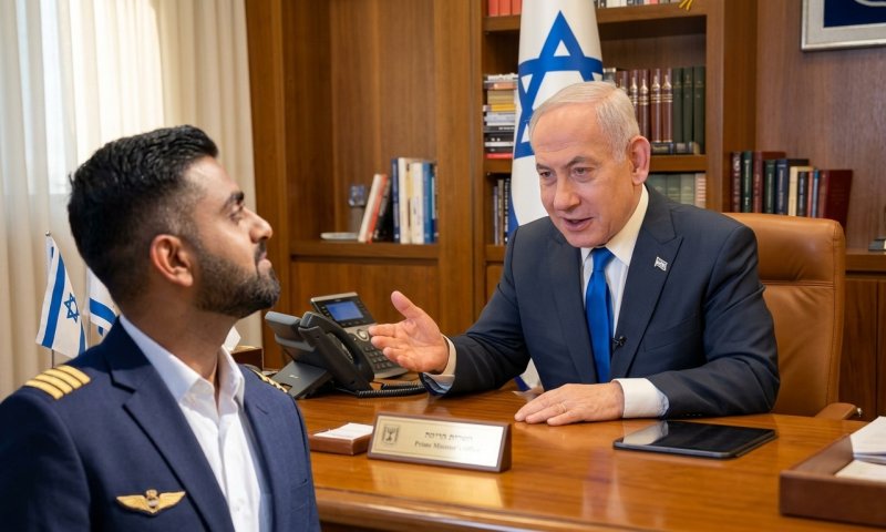 "אתה גיבור": נתניהו הזמין את הטייס ההודי להשיא משואה