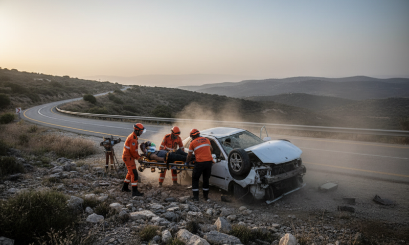 צעיר נפצע קשה בהתהפכות רכב באזור הכרמל