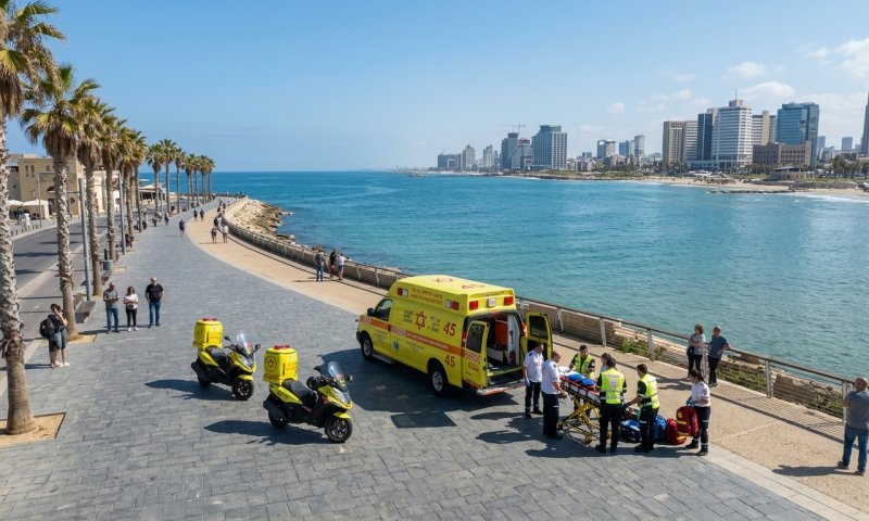 גבר כבן 30 נמשה מחוסר הכרה מהים בתל אביב - מצבו אנוש