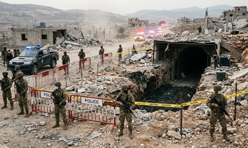 צה"ל חשף מנהרה בלבנון עם מאות נשקים וארבעה פירי שיגור לעבר ישראל