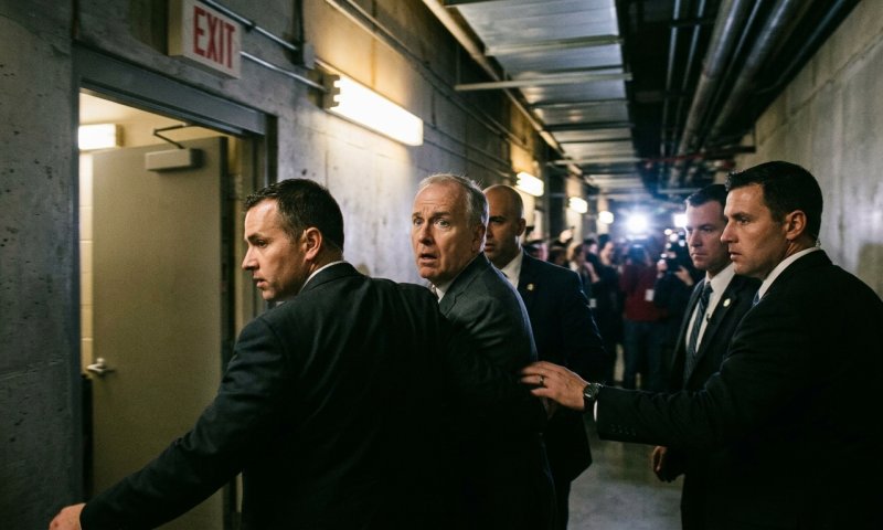 טראמפ פונה בפתאומיות מאירוע עם כתבים לאחר שנשמעו יריות בבית הלבן