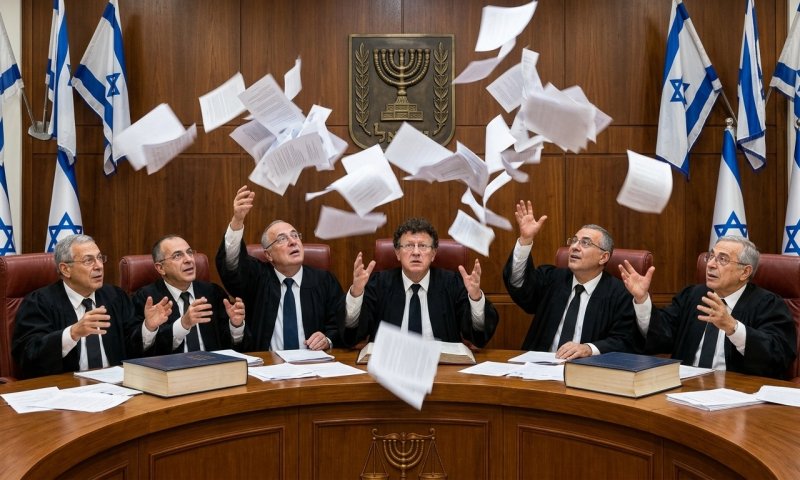 הקריקטורה שתוקפת את העליון: "השופטים הופכים חוקים לעפיפונים"