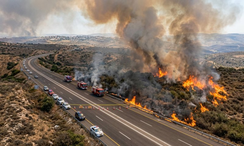 עשרות כבאים ומטוסים נאבקים בשריפת ענק ברמת הגולן