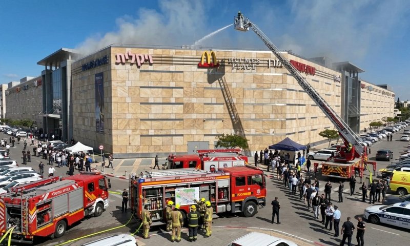 שריפה פרצה בקניון שבעת הכוכבים בהרצליה - לקוחות מפונים