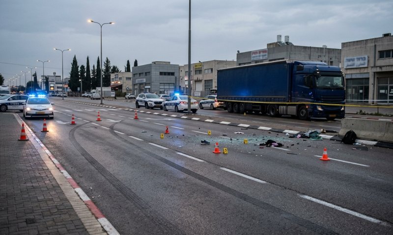 הולך רגל נהרג בפגע וברח: משאית דרסה אותו ברחוב ז'בוטינסקי בקריית אתא