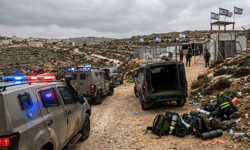 צה"ל ומג"ב פינו מאחז שהוקם בסמוך לכפר הפלסטיני קוסרה
