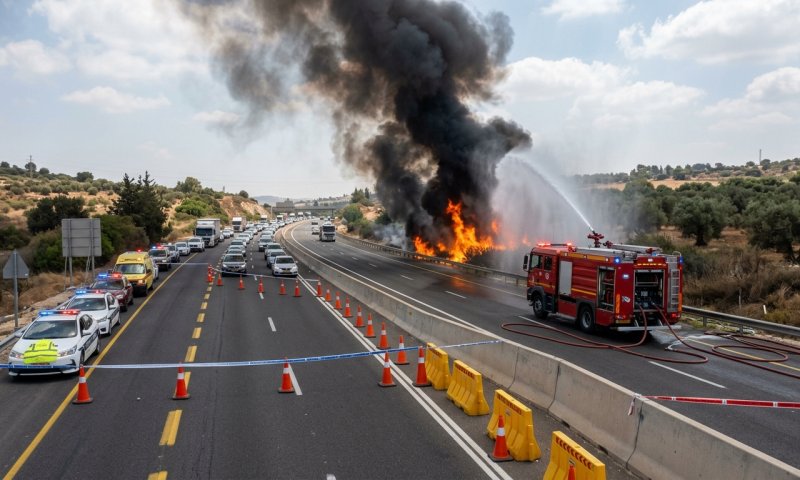 שריפת ענק ביער בן שמן: כביש 6 וכביש 1 נחסמו לתנועה