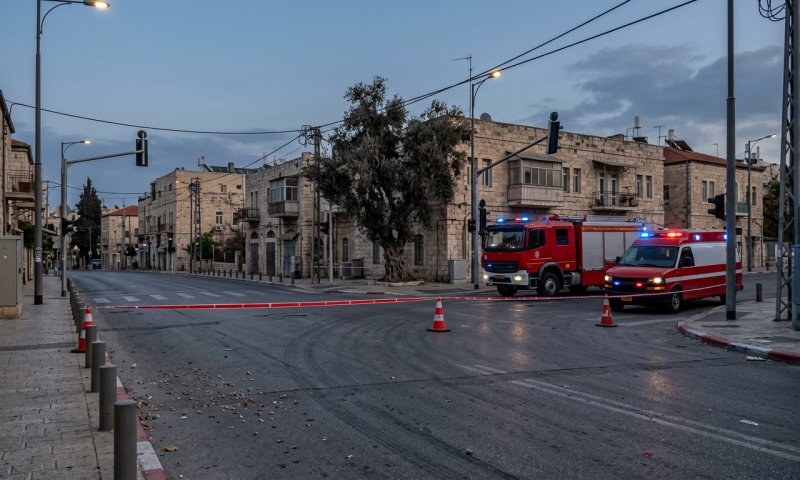 מרפסת קרסה על בית עסק בירושלים: גבר חולץ מחוסר הכרה, שלושה פצועים נוספים