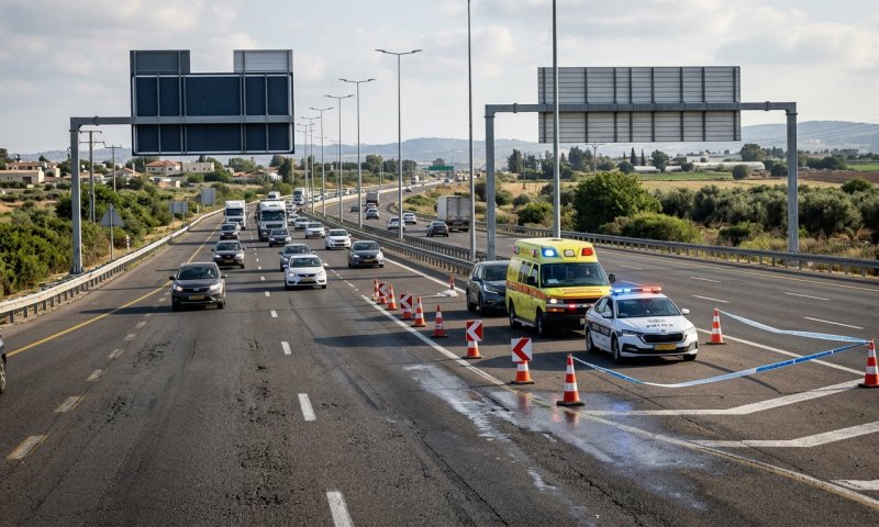גבר בן 50 נפצע בינוני בתאונת דרכים בכביש 4 סמוך לרגבה