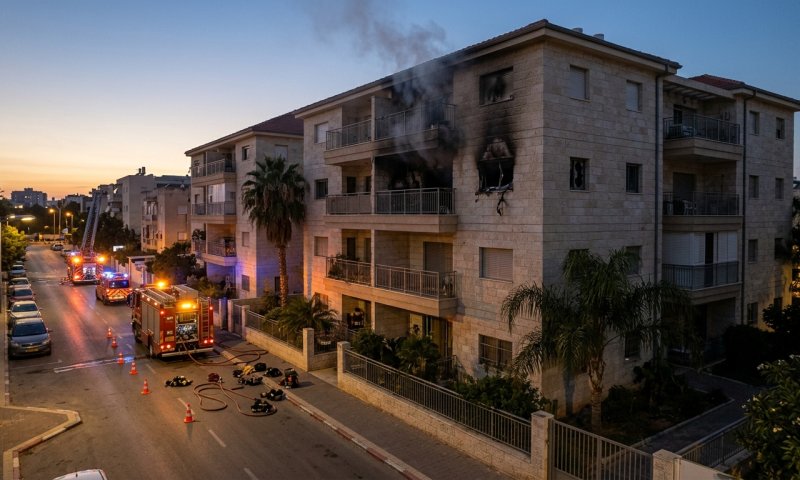 לוחמי האש חילצו הורים ושלושת ילדיהם משריפה בבניין ברמלה