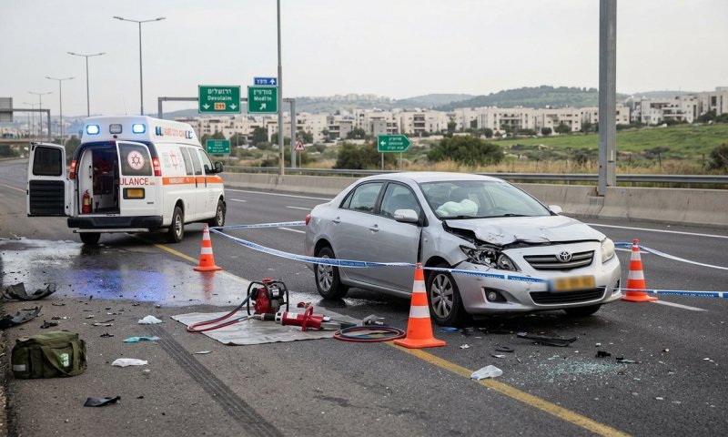 נהג בן 64 נפצע קשה לאחר שאיבד שליטה והתנגש בעץ במודיעין