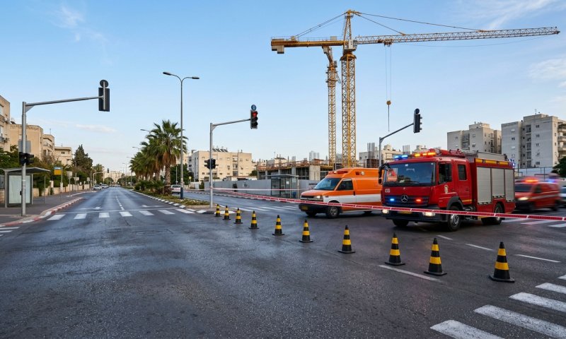 פועל איבד הכרה בתא מנוף בגובה 55 מטרים - וחולץ במבצע מורכב