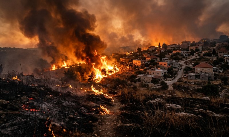 שריפה מתפשטת בדרום הר חברון: האש מתקרבת ליישוב אפקה