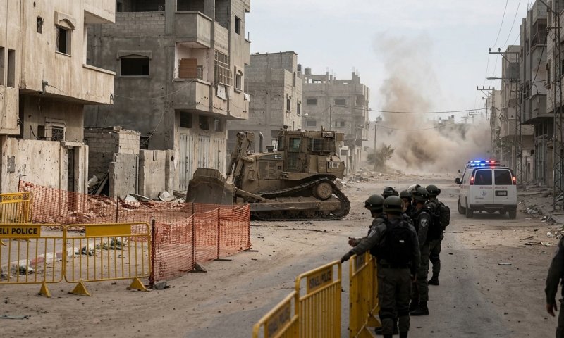 צה"ל תקף בצפון עזה לאחר שכלי הנדסי עלה על מטען של חמאס