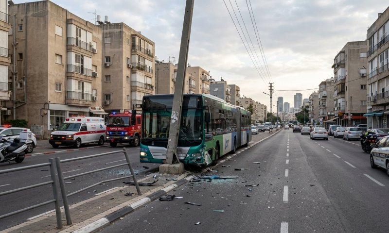 תושב פתח תקווה גנב אוטובוס, פגע ברכבים ונעצר בתל אביב