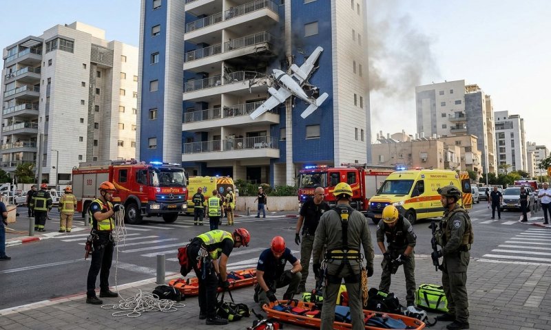 מטוס קל התרסק לתוך בניין מגורים בברזיל - שני טייסים נהרגו