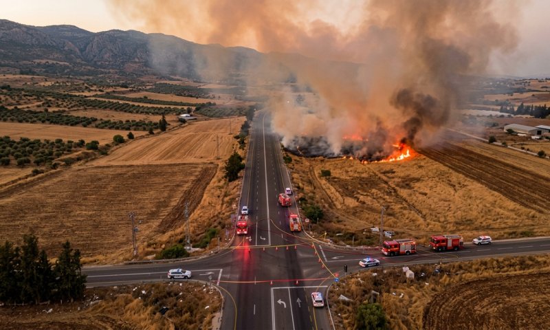 שריפת ענק בחוות גלעד: בתים עולים באש, התושבים מפונים