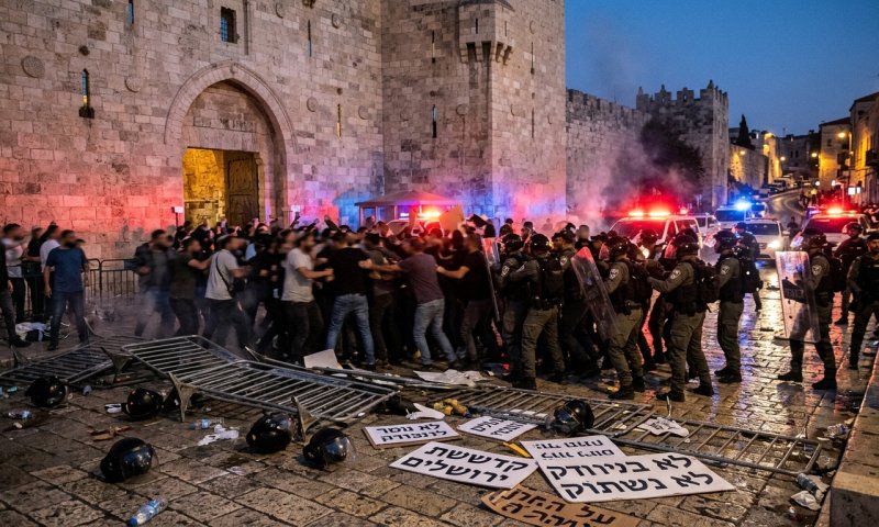 שני צעירים ממזרח ירושלים נעצרו בחשד שיידו אבנים על מפגינים חרדים מגג מלון