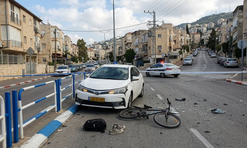 הולכת רגל בת 23 נפגעה מרכב בחיפה ופונתה מורדמת לרמב"ם