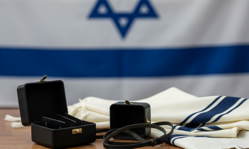 בנימין נתניהו מניח תפילין של לוחם גולני שנפל בצוק איתן