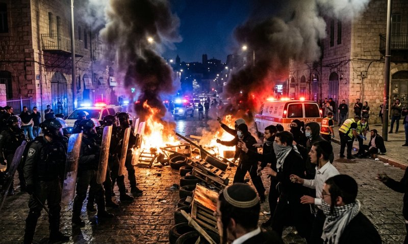 מאות חרדים הפגינו בירושלים אחרי מעצר תלמיד ישיבה; מג"ב השתמש באלות ורימוני הלם